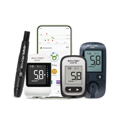 Image of Accu-Chek Instant, Accu-Chek Guide Me, Accu-Chek Active and mySugr