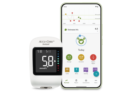 Image showing Accu-Chek Instant Meter with mySugr screen